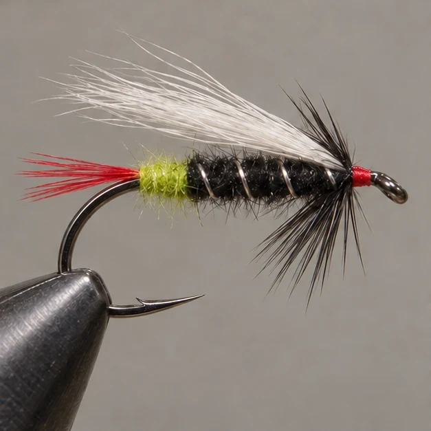 Green Butt Skunk, step 3: Hackle and wing