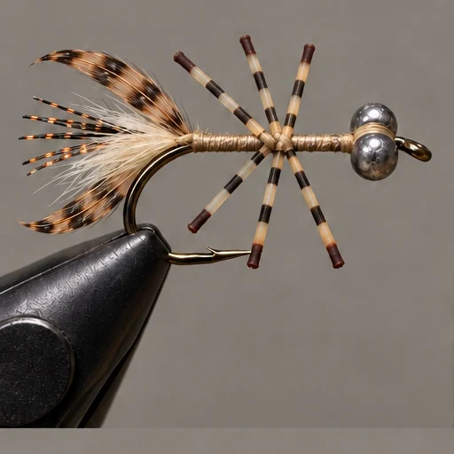 Barred rubber legs extend from the uncovered shank.