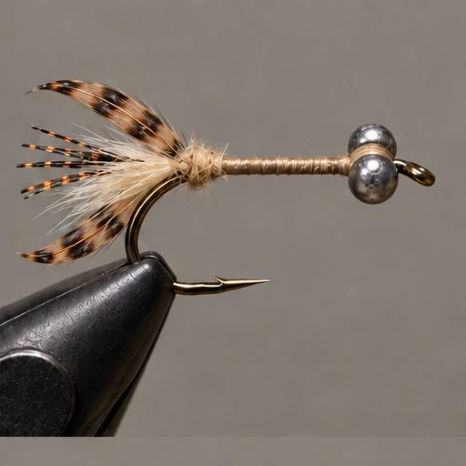 Cream mouth fibers between two outward-curving feather claws.