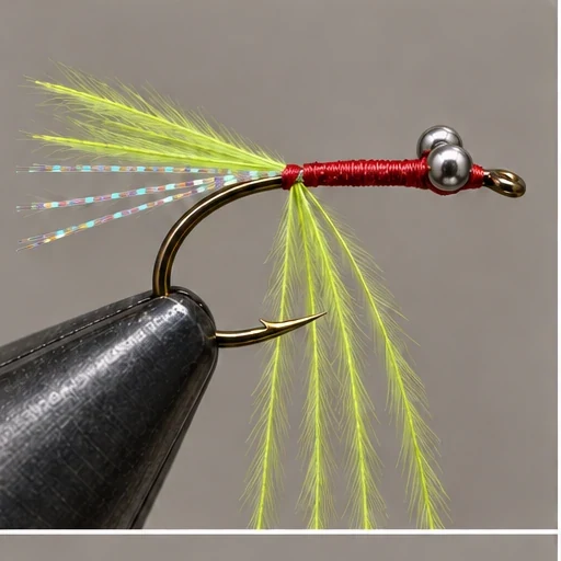 Snowhite’s Damselfly Nymph, step 3: Tie ostrich tips