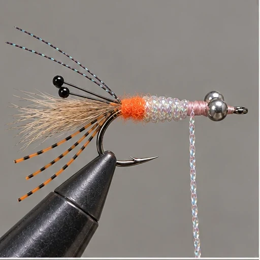 Peterson’s Spawning Shrimp, step 3: Wrap the braid