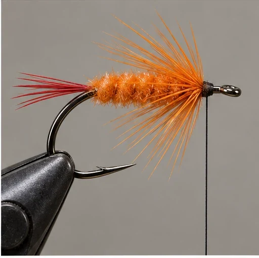 Polar Shrimp, step 4: Sweep the hackle