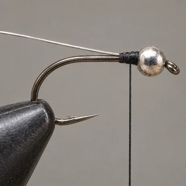 Zebra Midge, step 1: Fit the bead