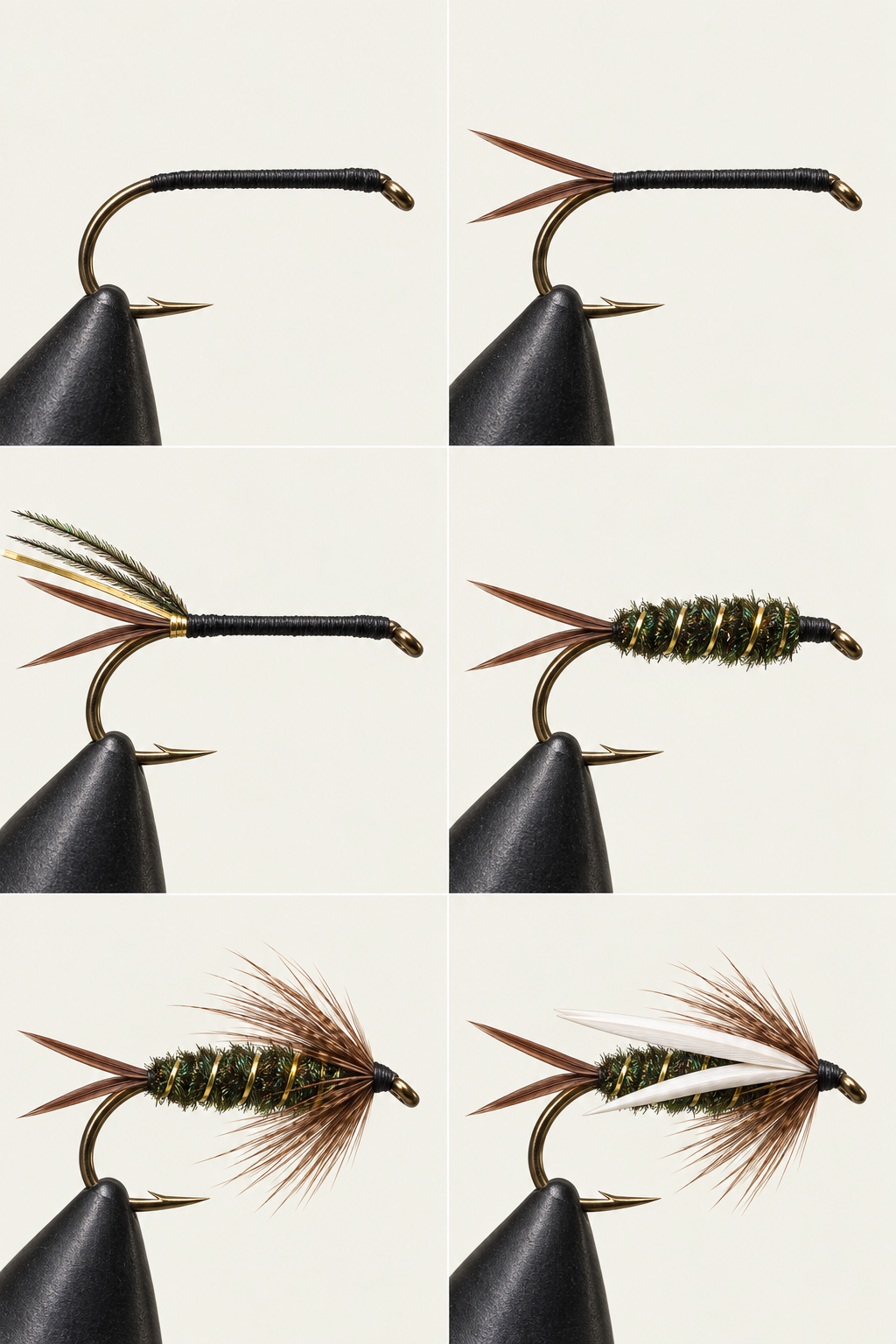 Prince Nymph, step 1: Thread base and small bump at rear of shank.